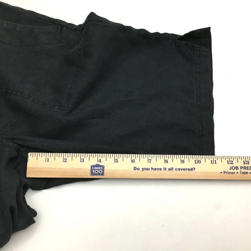 Eddie Bauer Women's Black Linen Shorts Lightweight Pockets size 4